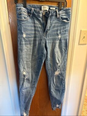 REGENERATION Light Blue Distressed Skinny Jeans